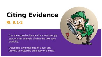 Preview of Citing Text Evidence PPT