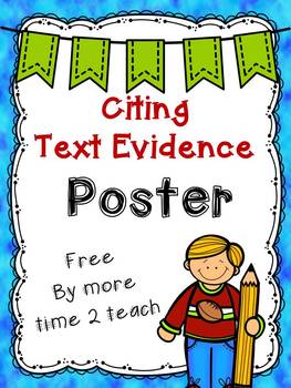 Preview of Citing Text Evidence Poster {Freebie}