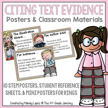 Preview of Citing Text Evidence Posters & Classroom Materials