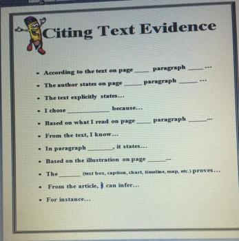 Citing Evidence Anchor Chart
