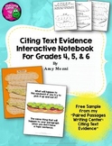 Citing Text Evidence in Essay Writing Interactive Notebook