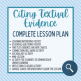 Citing Textual Evidence Lesson Plan