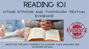 Preview of Citing Textual Evidence RL.10.1 Lesson and Practice EOC TEST Prep