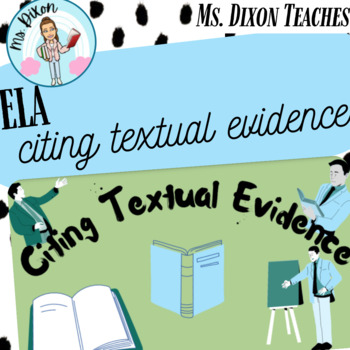 Preview of Citing Textual Evidence sentence starters
