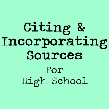 Preview of Citing and Incorporating Sources Lesson for High School with Guided Notes