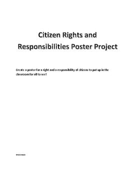 Preview of Citizen Rights and Responsibilities Poster Project