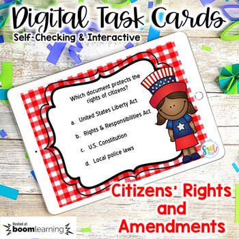 Preview of Citizen's Rights & Amendments DIGITAL Task Cards | DISTANCE LEARNING SS5CG1,2,3