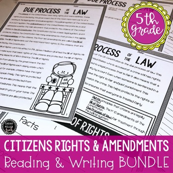 Preview of Citizens Rights & Amendments Reading Activity BUNDLE (SS5CG1, SS5CG2, SS5CG3)