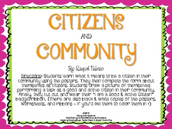 Preview of Citizens and Community S.S. Activity