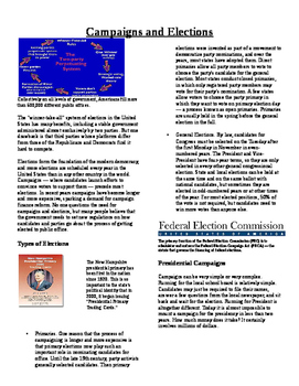 Preview of Informational Text-Citizens and Government: Campaigns and Elections (Sub Plans)