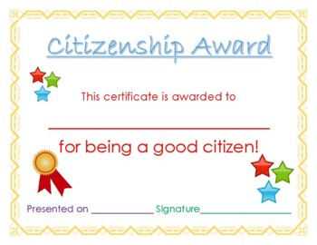 Preview of Citizenship Award