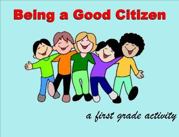 Preview of Citizenship Booklet Activity and SmartBoard Lesson for First Grade