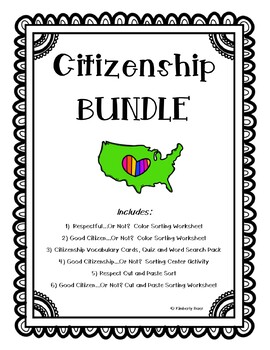 Preview of Citizenship Bundle - 1st - 3rd Grade - Worksheets and Center Activities