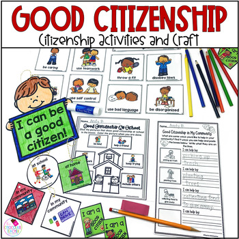 Preview of Citizenship - Rules and Laws, Good Citizenship Social Studies Activities & Craft