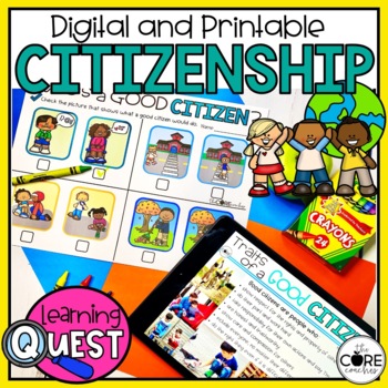 Preview of Citizenship Independent Work - Being a Good Citizen Print & Digital Activities