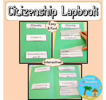 Preview of Citizenship Lapbook {flip book} for Social Studies