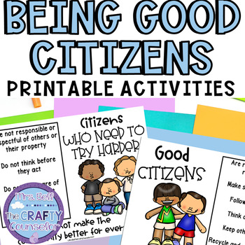 Preview of Citizenship Lessons and Printable Activities | Being a Good Citizen Activity 