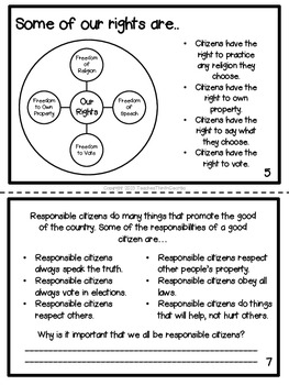 Citizenship Printable Activity Book- Rights and Responsibilities