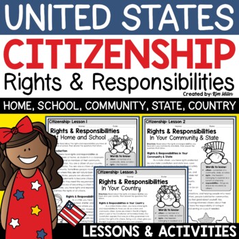 Preview of Citizenship Rights & Responsibilities of Being a Good Citizen Civics Lessons