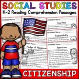 Citizenship Social Studies Reading Comprehension Passages K-2