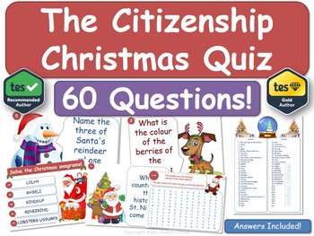 Preview of Citizenship (UK) Christmas Quiz!