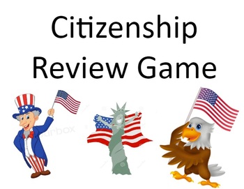 Preview of Citizenship, USA symbols, and rules/laws Review Game