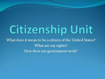 Preview of Citizenship Unit (Government) for 5th Grade Social Studies