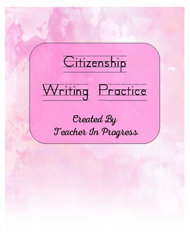 Preview of Citizenship Word Practice Page