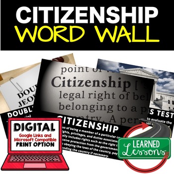 Preview of Citizenship Word Wall and Activity Pages Civics Word Wall