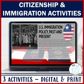 Preview of Citizenship and naturalization, civics and government, Immigration Activities
