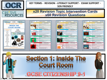 Preview of Citizenship the Court Room Revision Cards