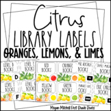 Citrus Classroom Decor Library Book Labels