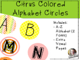 Citrus Colored Alphabet Circles
