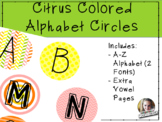 Citrus Colored Alphabet and Number Circles Bundle