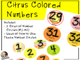 Citrus Colored Number Circles