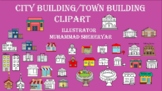 City Buildings/Town Buildings Clipart (for Personal and Co