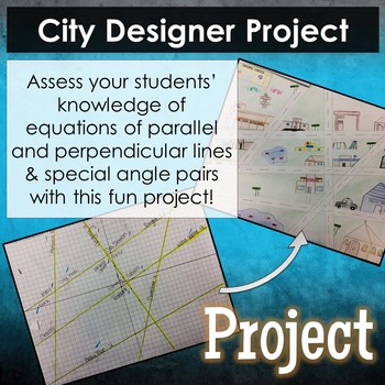 Preview of City Designer Project - Parallel & Perpendicular Lines, Angle Pairs - Editable!