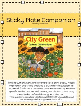 Preview of City Green (sticky note companion)