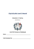 City & Guilds Level 3 Award in Education & Training Unit 3