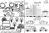 City Life / CountrySide Colouring Page