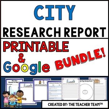 Preview of City Report Printable and Google Slides Bundle