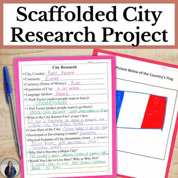 Preview of City Research Project for Social Studies with Differentiated Options