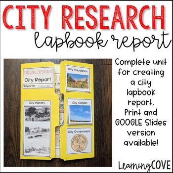Preview of City Research Report Lapbook - Print and Google