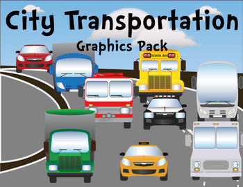 Preview of City Vehicles and Transportation Graphics Pack