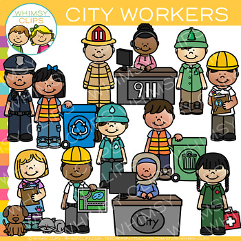 Preview of City Workers Clip Art