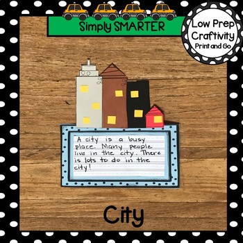 Preview of City Themed Writing Cut and Paste Craftivity