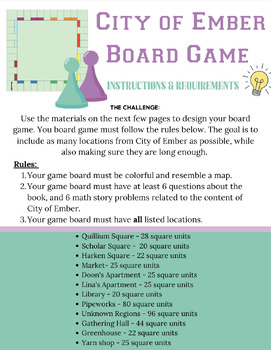 Preview of City of Ember Board Game -- book study final project