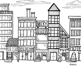 Cityscape 2 Coloring Page