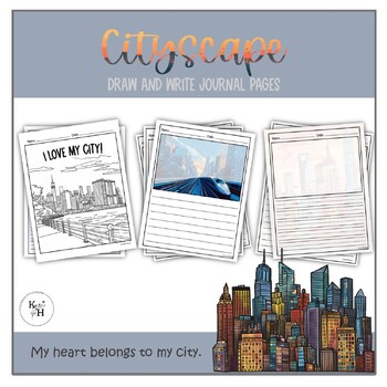 Preview of Cityscape Primary Journal Writing pages | Blank Draw and Write Pages