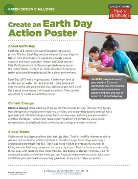 Preview of Civic Art: Earth Day Action Poster Activity